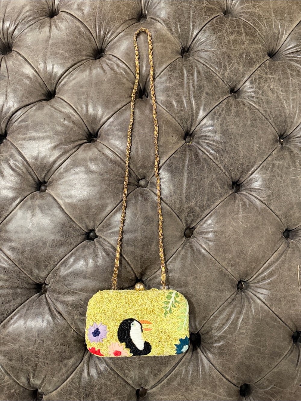 Zara Beaded Toucan Clutch